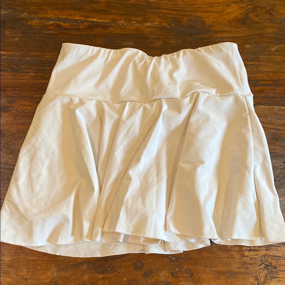 Halara White Pleated Skort